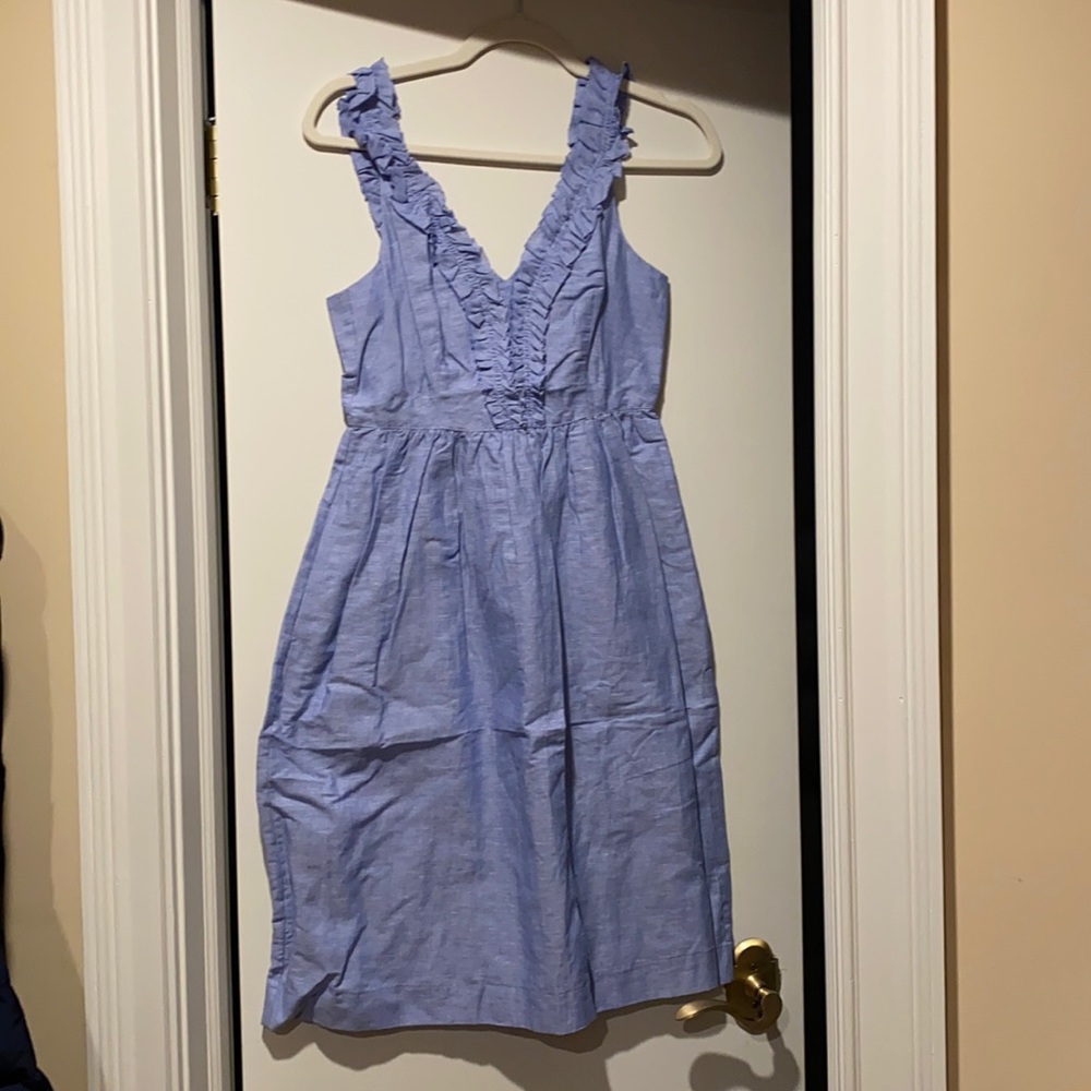 Denim color summer ruffle dress